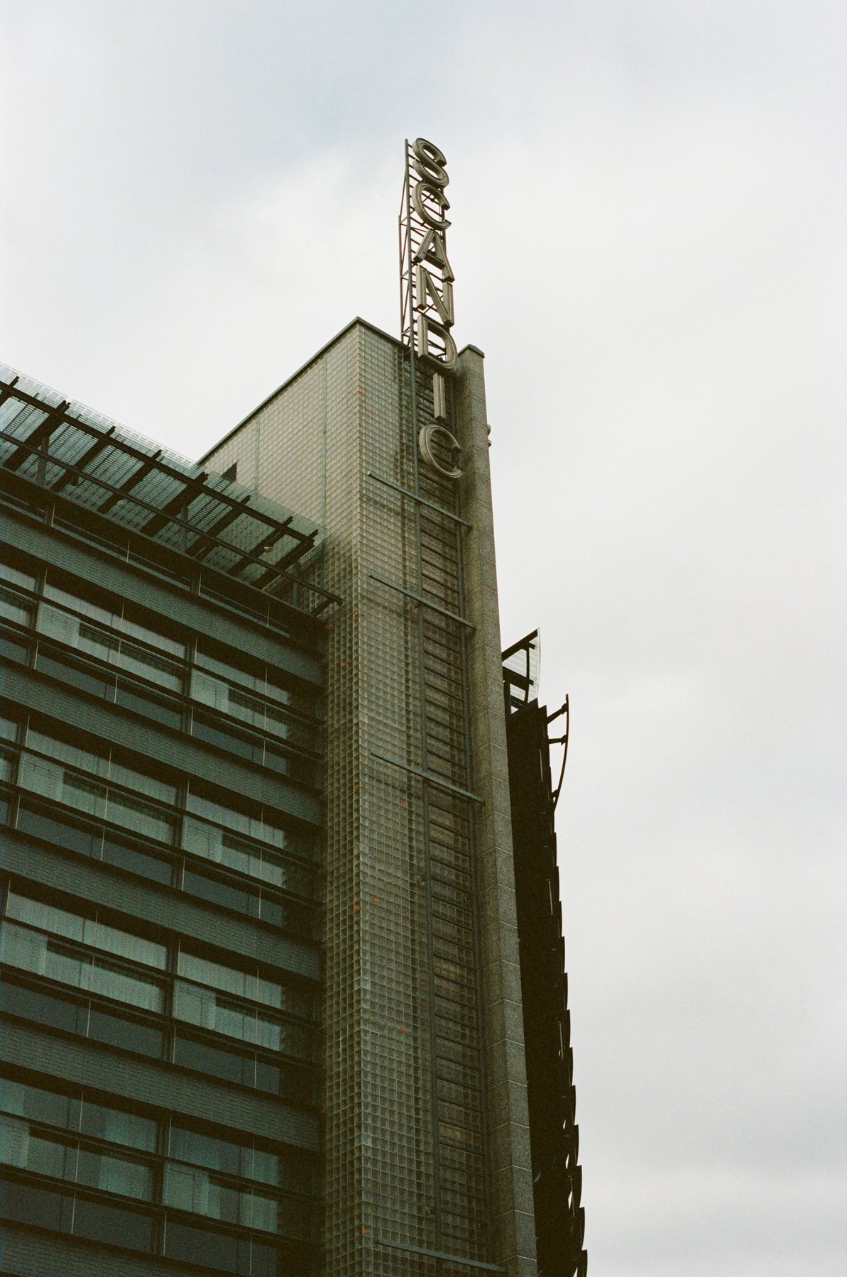 Scandic hotel sign on building, Helsinki, Finland