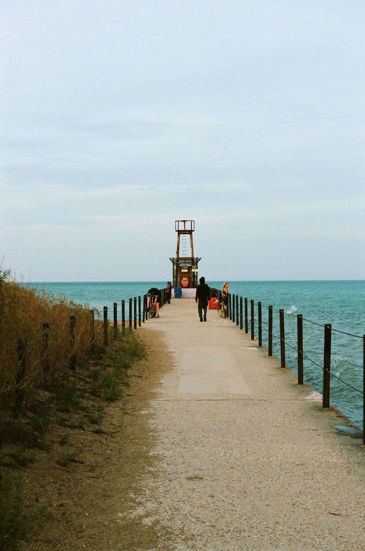 Pier with lighthouse structure, Rogers Park, Chicago